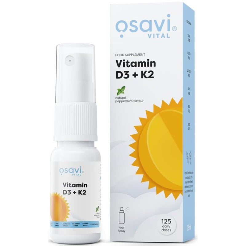 OSAVI D3 + K2 Vitamin Mundspray 25 ml Pebermynte