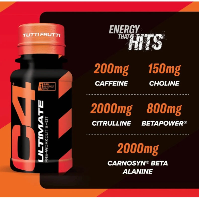 CELLUCOR C4 Ultimate Pre-Workout Shot 60ml Tutti Frutti