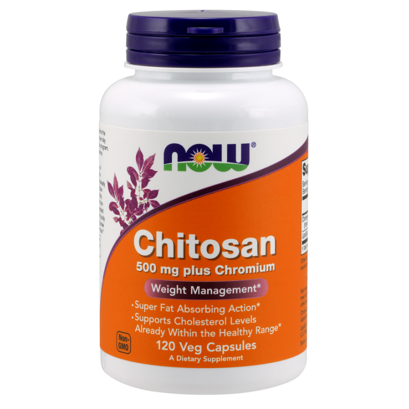NOW FOODS Chitosan 500mg Plus Chrom - 120 vcaps