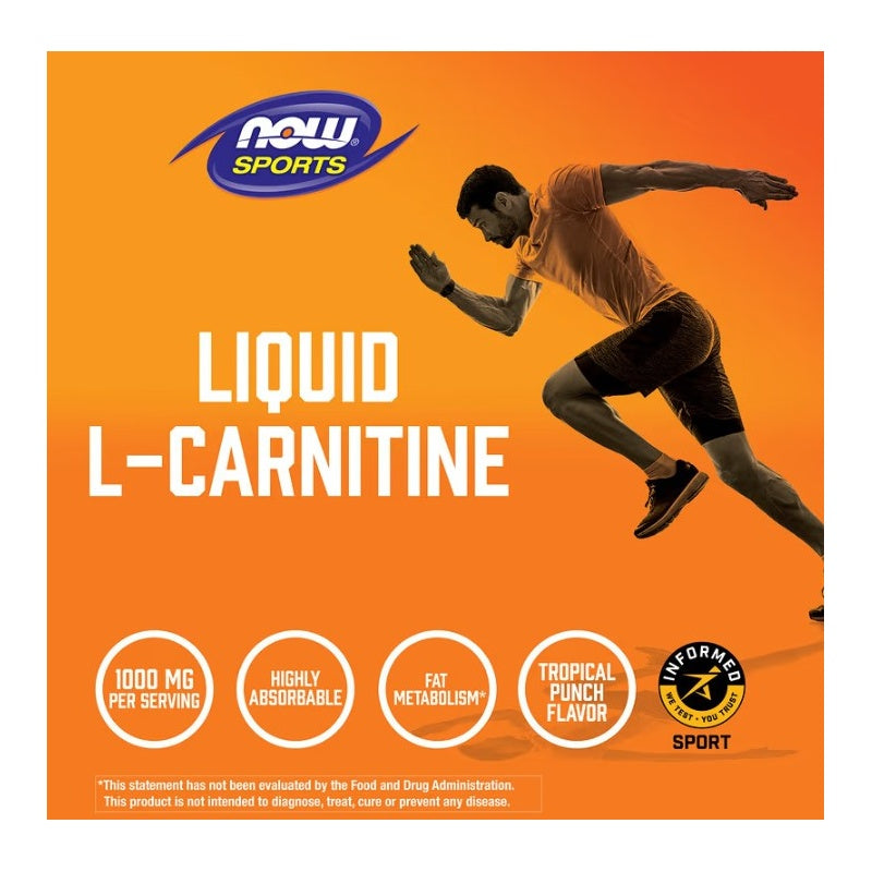 NOW FOODS Flydende L-Carnitine 1000mg 473 ml. Tropical Punch
