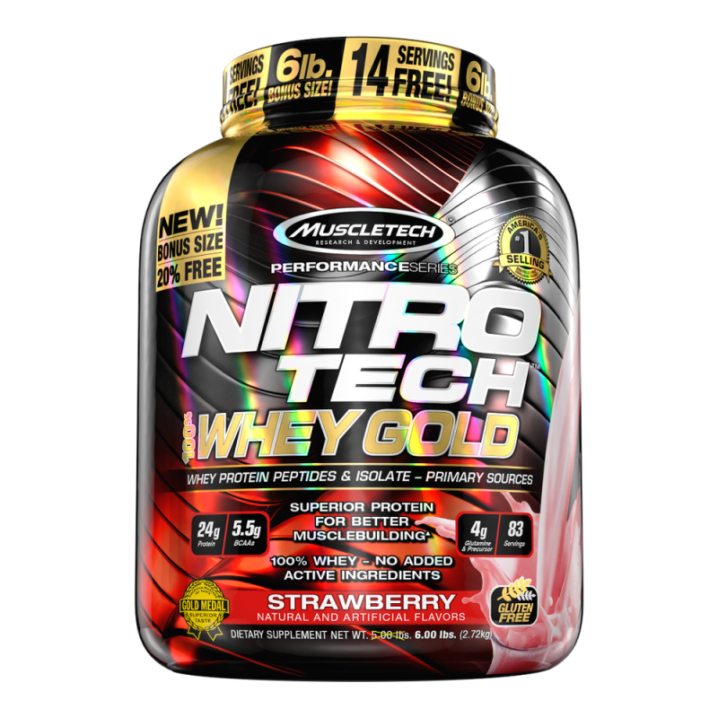 MUSCLETECH Nitro-Tech 100% Whey Gold 5lb / 2280g Chocolate Peanut Butter