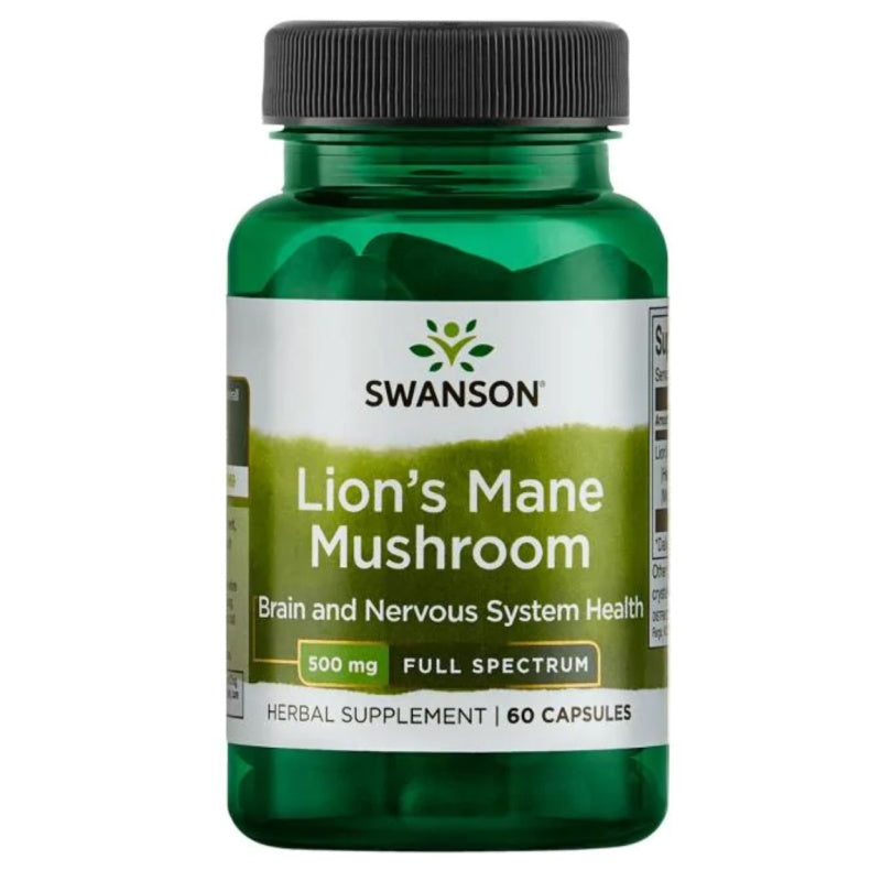 SWANSON Løvemanke Svamp 500 mg - 60 kapsler