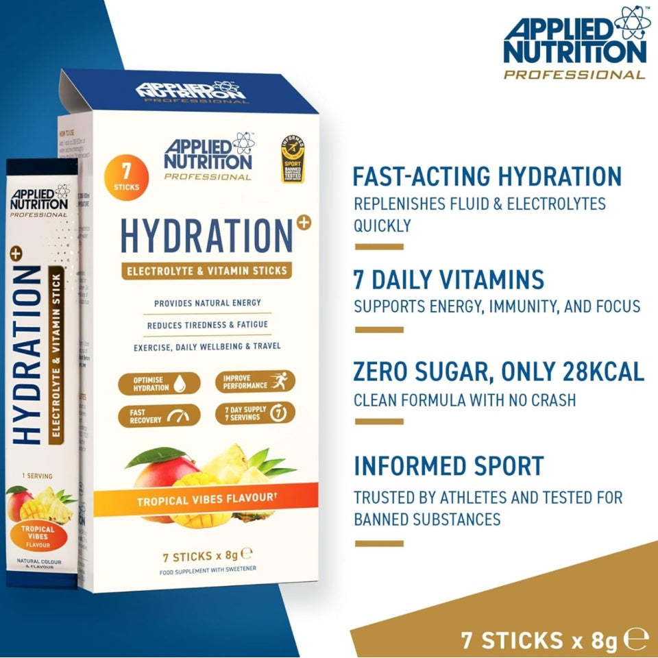 Applied Nutrition Hydration + Electrolyte & Vitamin Pulverpinde 7 x 8g Citron & Lime