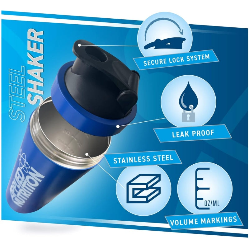 Applied Nutrition Metal Shaker 750ml (BLUE) Steel