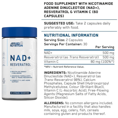 Applied Nutrition NAD+ Resveratrol - 60 caps