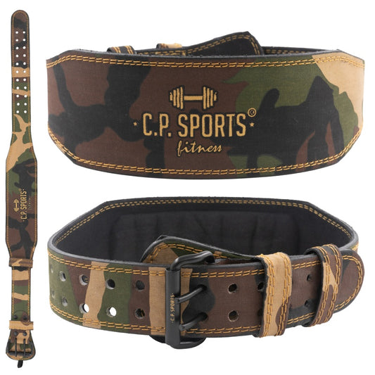 CP SPORTS Tyngdlyftningsbälte Läder (MILITÄRGRÖNT) T4-11