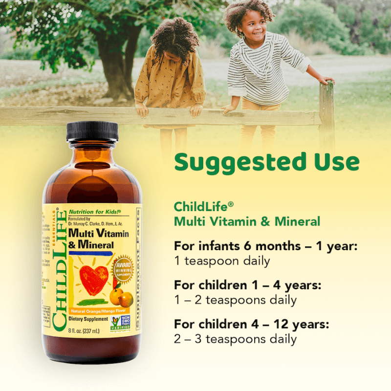 CHILDLIFE Multivitamin & Mineral 237ml Naturlig Appelsin/Mango