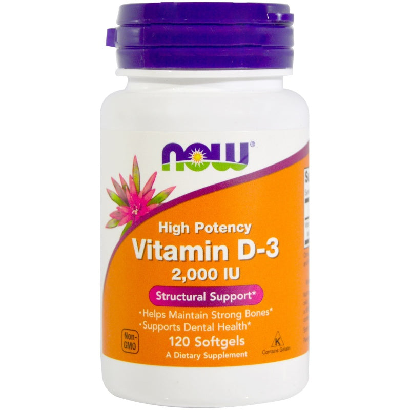 NOW FOODS Vitamin D3 2000iu 120 Softgels