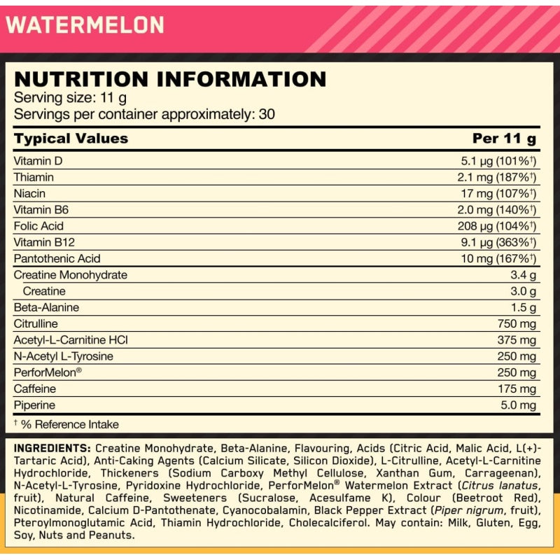 ON Gold Standard Pre Workout 30 servings Kiwi BB 06/2025