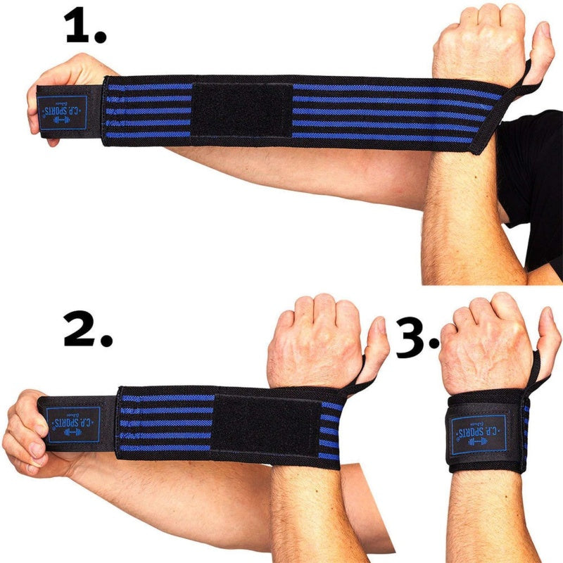 CP SPORTS Strongman Wrist bandages 50cm (T20-1) Must/Sinine