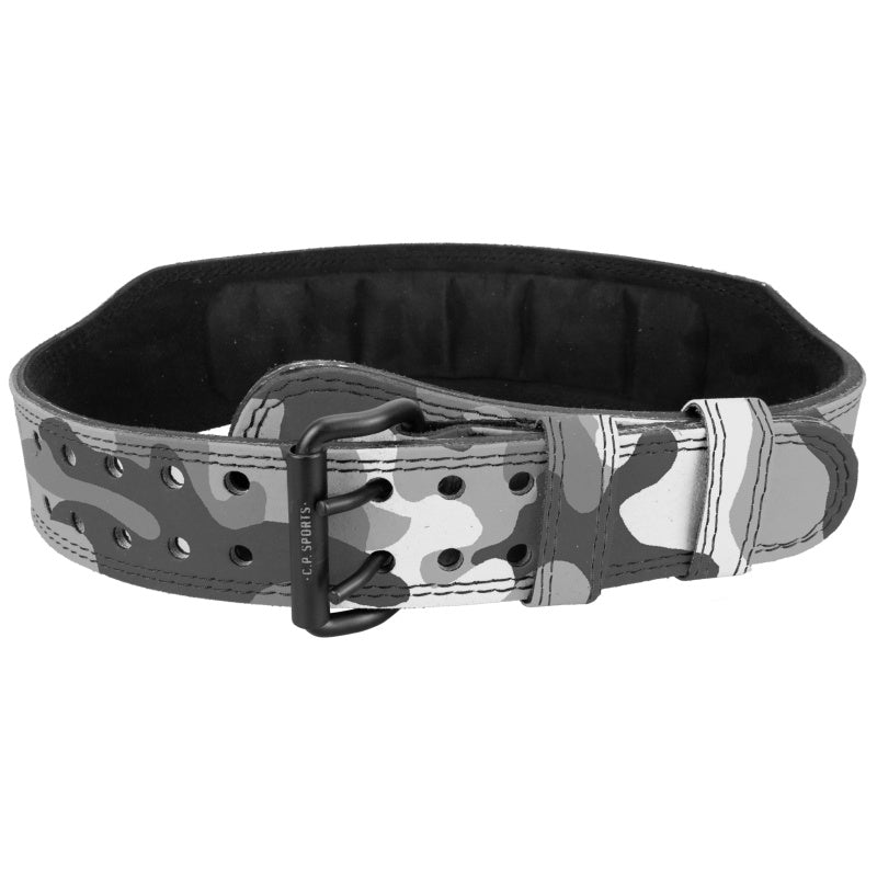 CP SPORTS Weight Lifting belt Leather (Camo Grey) T4-12