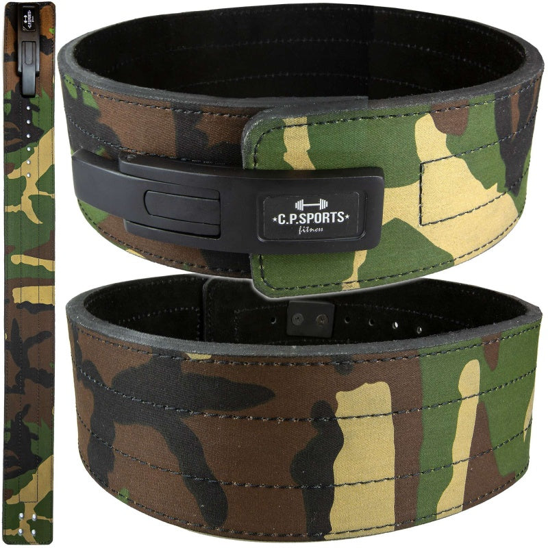 CP SPORTS Profi Powerlifting T9 Camo Olive bælte M