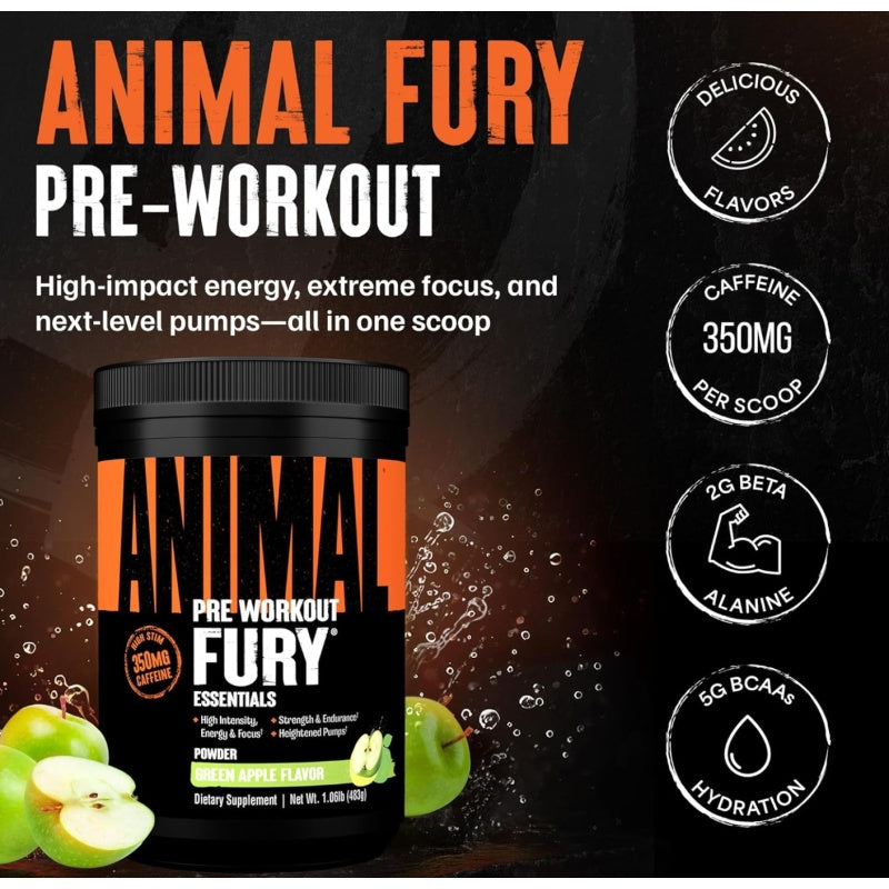 ANIMAL Fury 20 serveringer/328g Green Apple