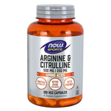 NOW FOODS Arginin 500 mg & Citrullin 250 mg – 120 vegetabilske kapsler
