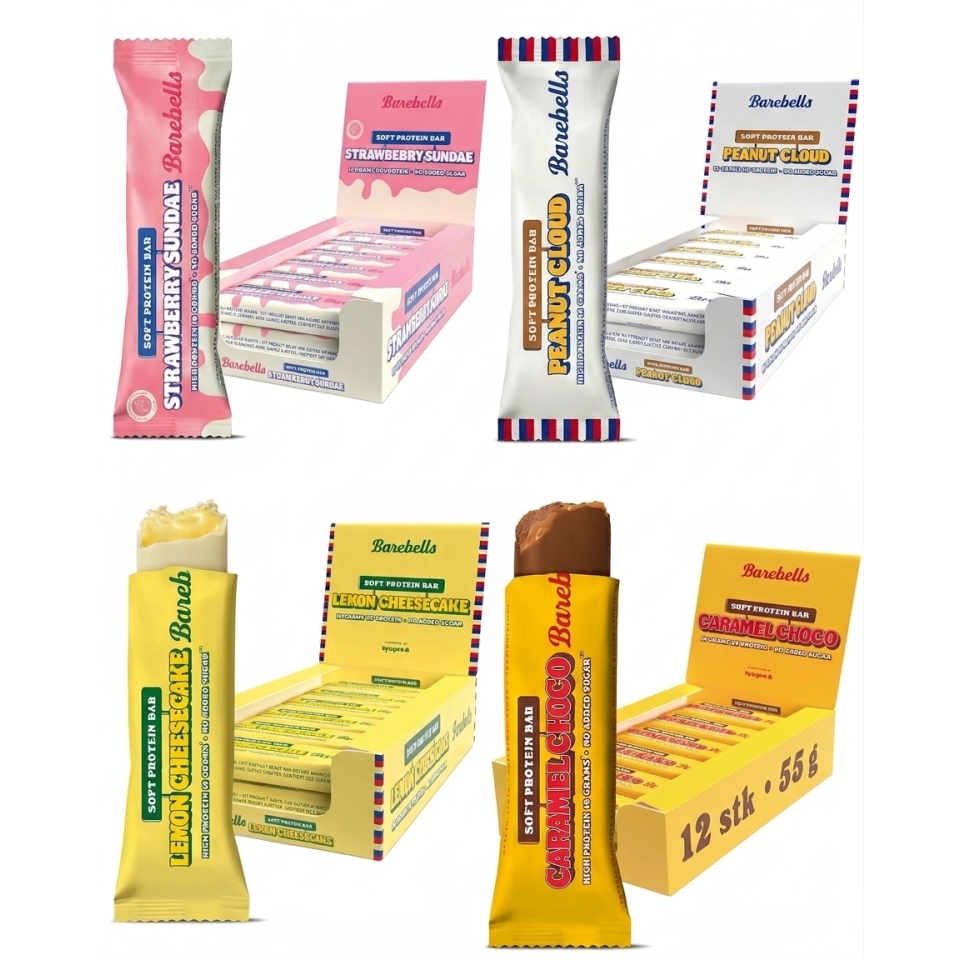 BAREBELLS Soft Protein Bar 12 X 55g Salty Caramel Crunch