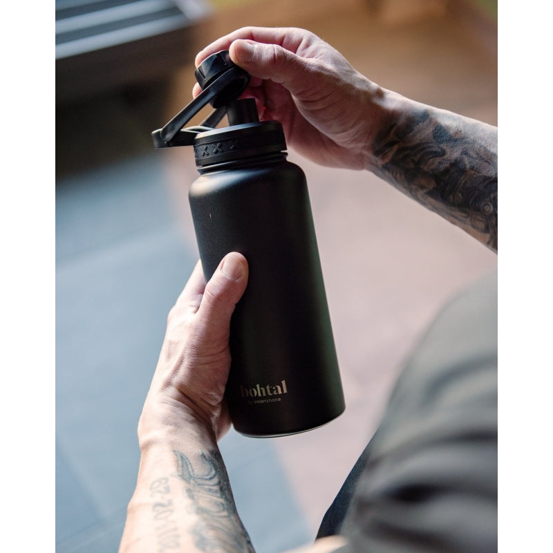 SMARTSHAKE Bohtal Isoleret Sportsflaske - 960 ml Sort