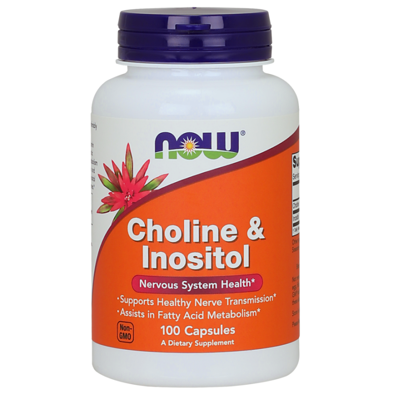 NOW FOODS Cholin og Inositol 500 mg - 100 kapsler