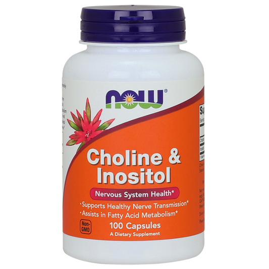 NOW FOODS Cholin og Inositol 500 mg - 100 kapsler