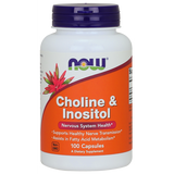 NOW FOODS Cholin og Inositol 500 mg - 100 kapsler