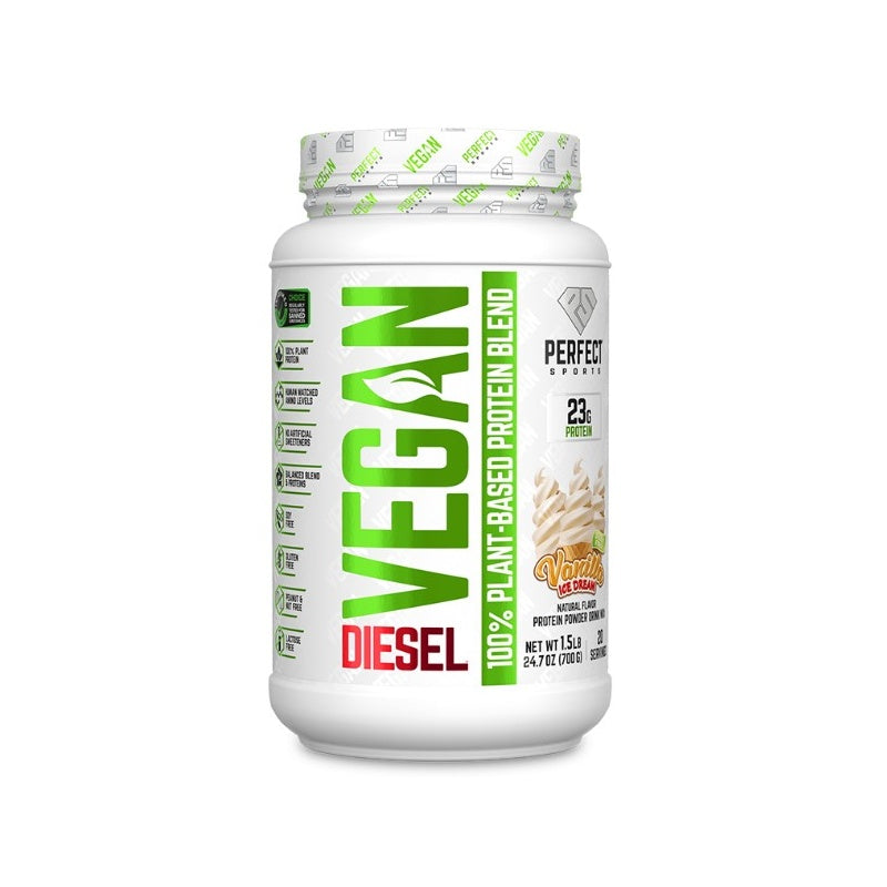 PERFECT Sports DIESEL Vegan 100 % plantebaseret protein 1,5 lb/700 g Chokolade