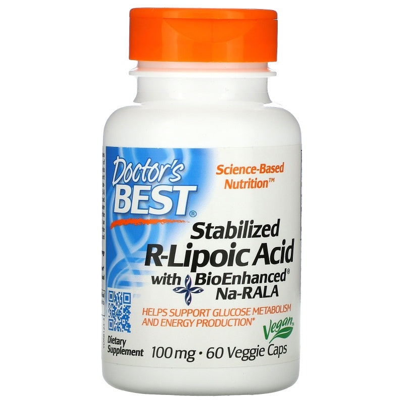 DR´S BEST Stabilized R-Lipoic Acid with BioEnhanced Na-RALA 100 mg, 60veg caps