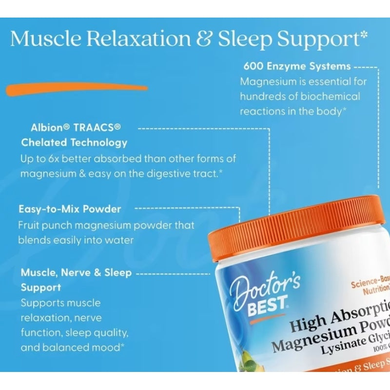 DR´S BEST Magnesium High Absorption Powder 340g Fruit Punch