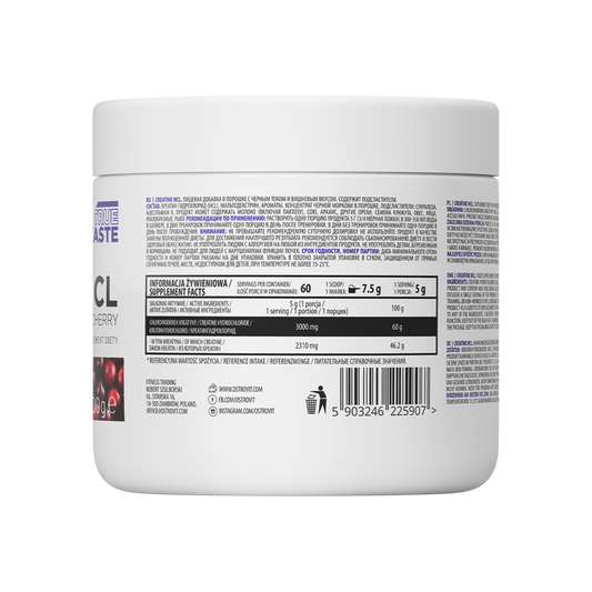 OstroVit Kreatin HCL 300g Svarta vinbär & körsbär