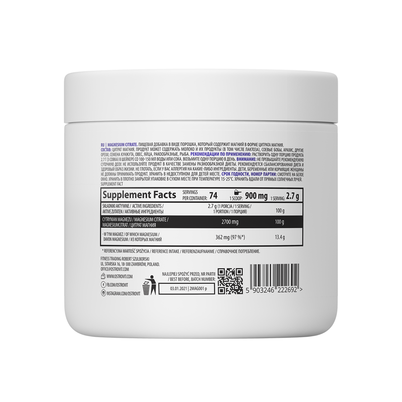 OstroVit Magnesium Citrate 200g