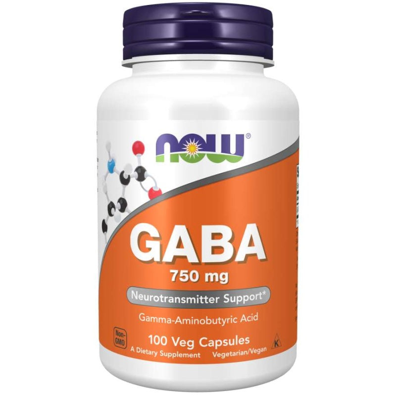 NOW FOODS GABA 750mg - 100 vcaps