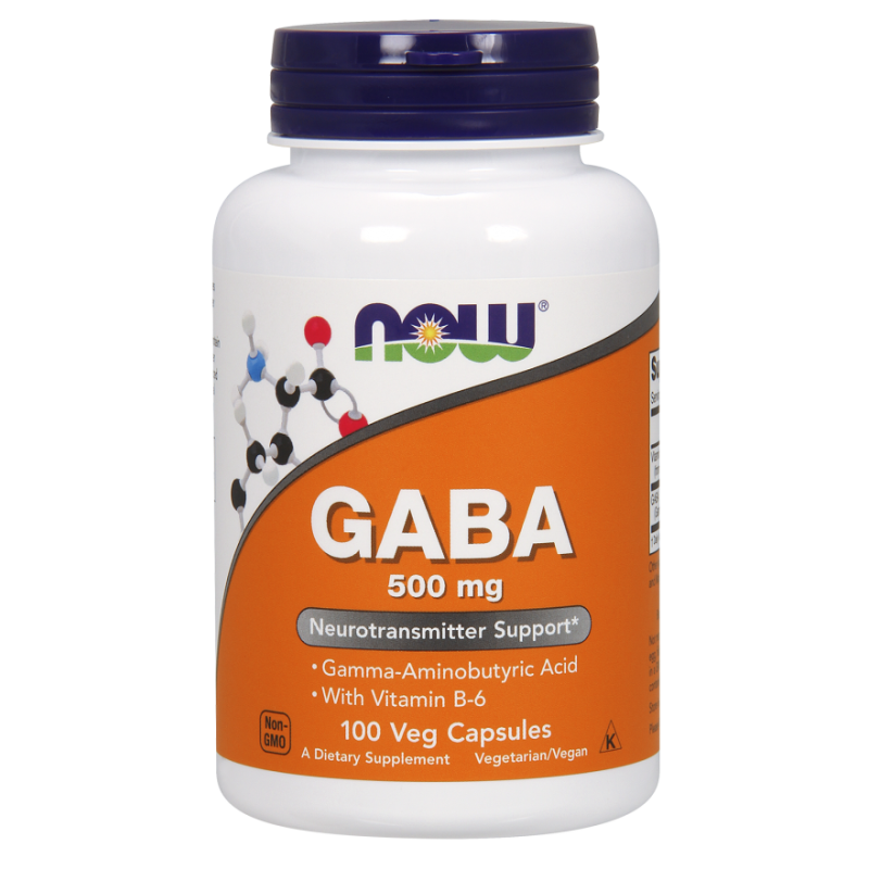 NOW FOODS GABA 500mg med Vitamin B6 - 100 vcaps