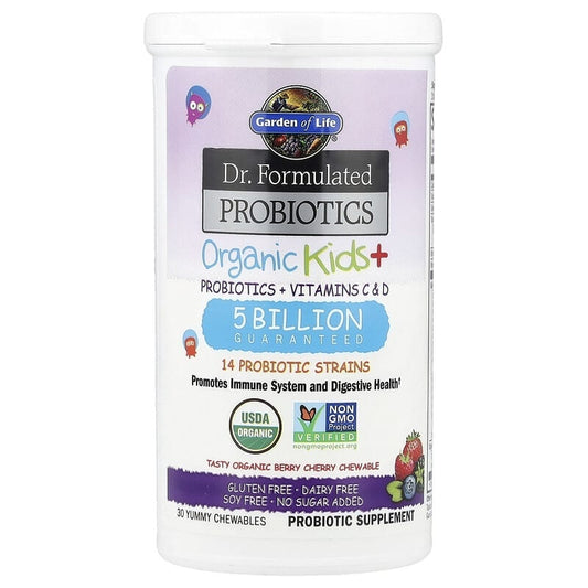 GARDEN OF LIFE Dr. Formulated Probiotics Kids+ 30 tuggtabletter Bär Körsbär