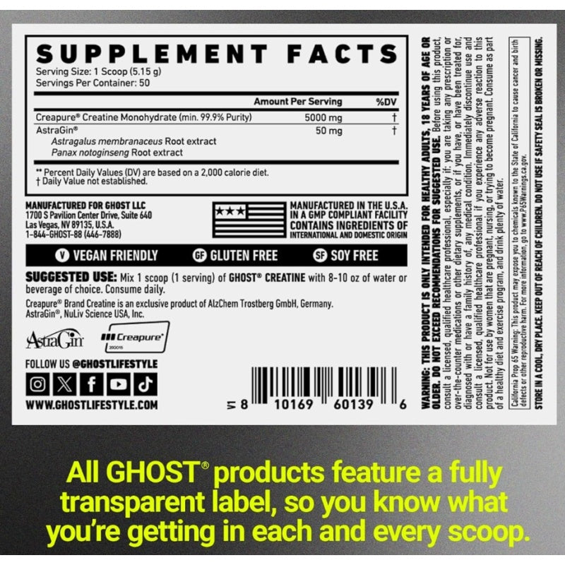 GHOST Basics Creatine (Creapure) 258g