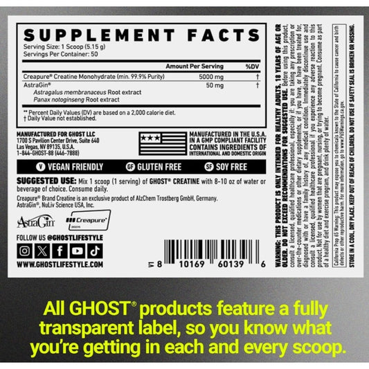 GHOST Basics Creatine (Creapure) 258g