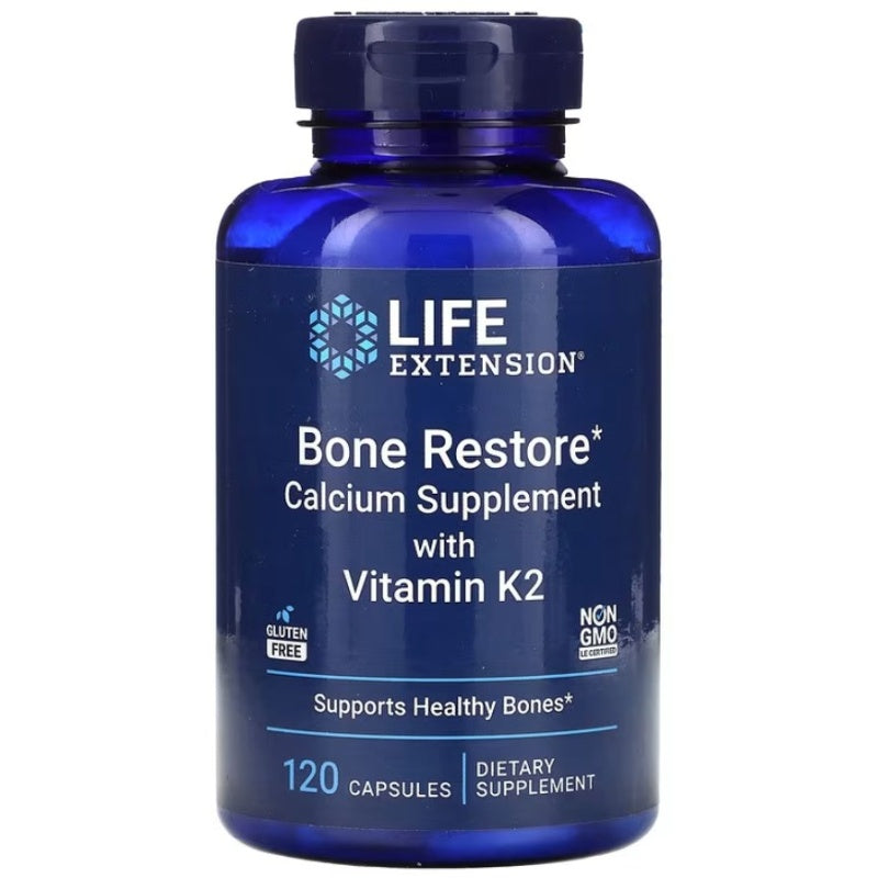 LIFE EXTENSION Bone Restore med K2-vitamin - 120 kapsler