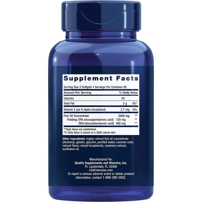 LIFE EXTENSION Mega EPA/DHA 120 Softgels