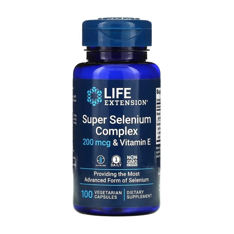 LIFE EXTENSION Super Selenium Complex & Vitamin E 100 vegetabilske kapsler