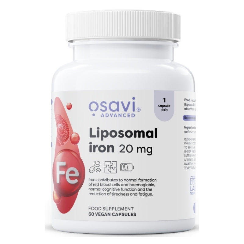 OSAVI Liposomal Jern 20 mg – 60 veganske kapsler