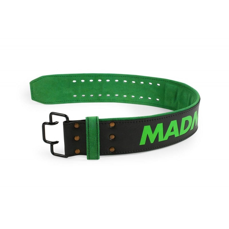 MADMAX Leather Quick Release Belt Black/Green (MFB-302)