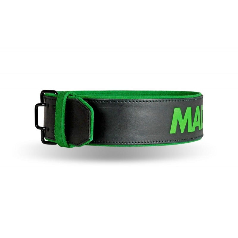 MADMAX Leather Quick Release Belt Black/Green (MFB-302)