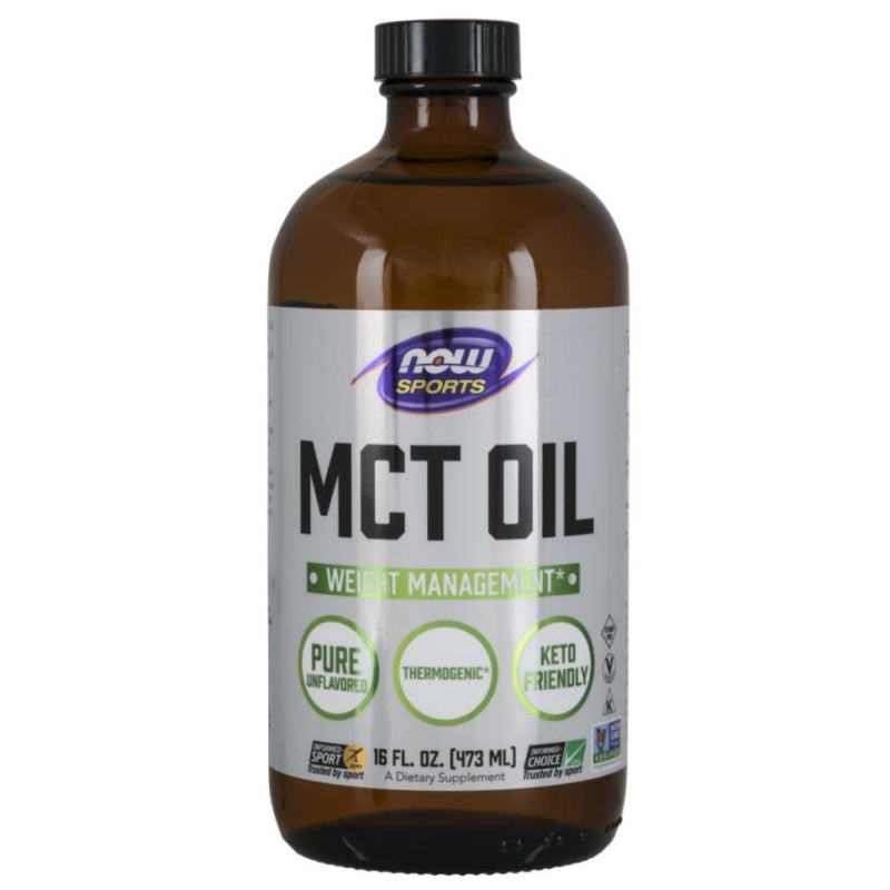 NOW FOODS MCT-olie ren flydende - 473 ml.