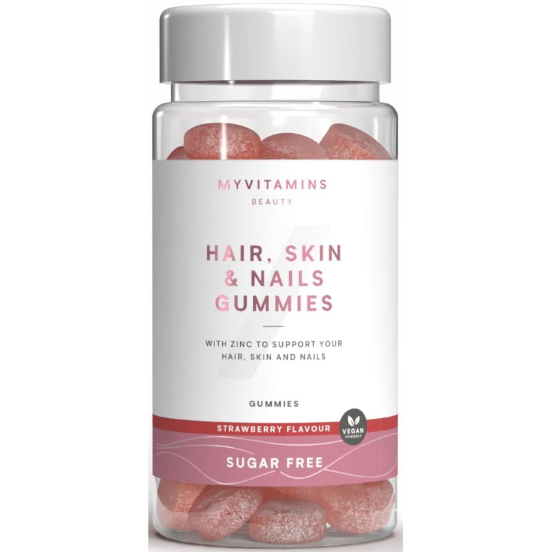 MYVITAMINS Sugar Free Hair, Skin & Nails 60 Gummies Strawberry