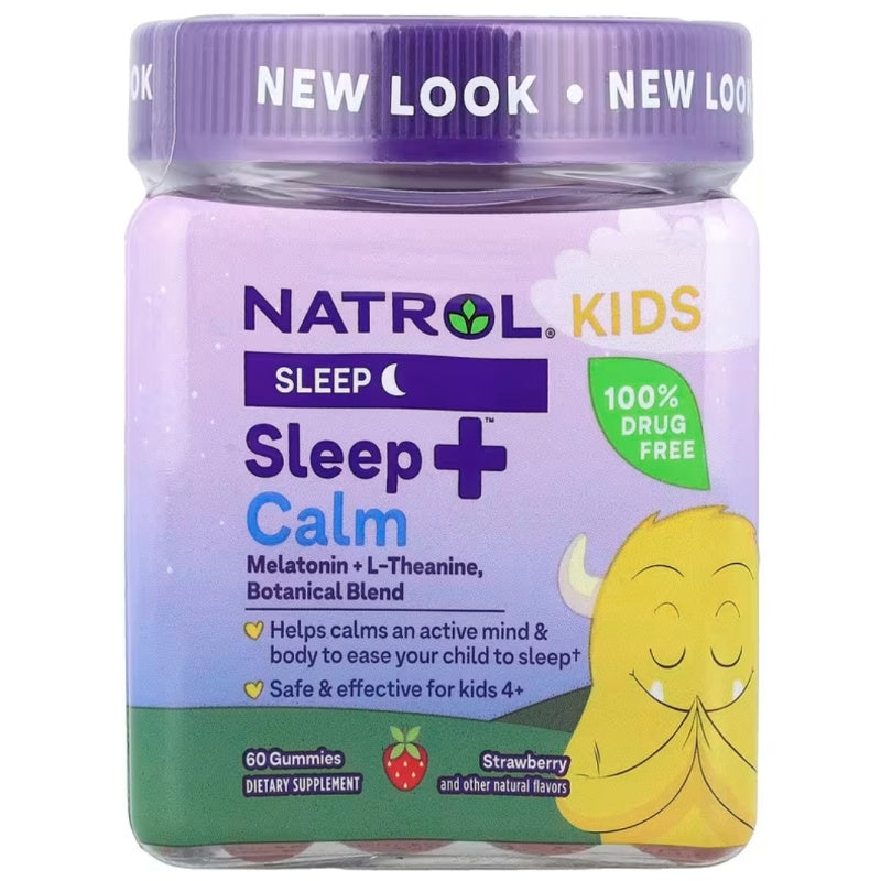 NATROL Kids Sleep + Calm 60 jordgubbsgummies (från 4 år) Bäst före 2026-05