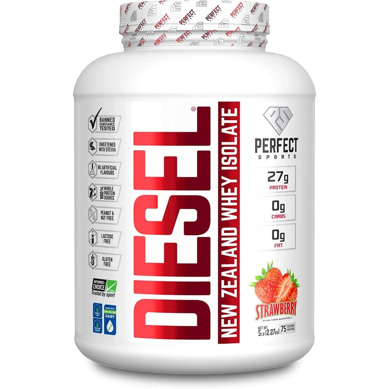 PERFECT Sports Diesel® New Zealand Valleproteinisolat 2,27 kg/5 lbs Jordbær