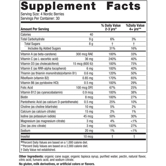 NORDIC NATURALS Nordic Berries Multivitamin 120 gummier Kirsebær Bær (Aldre 2+)