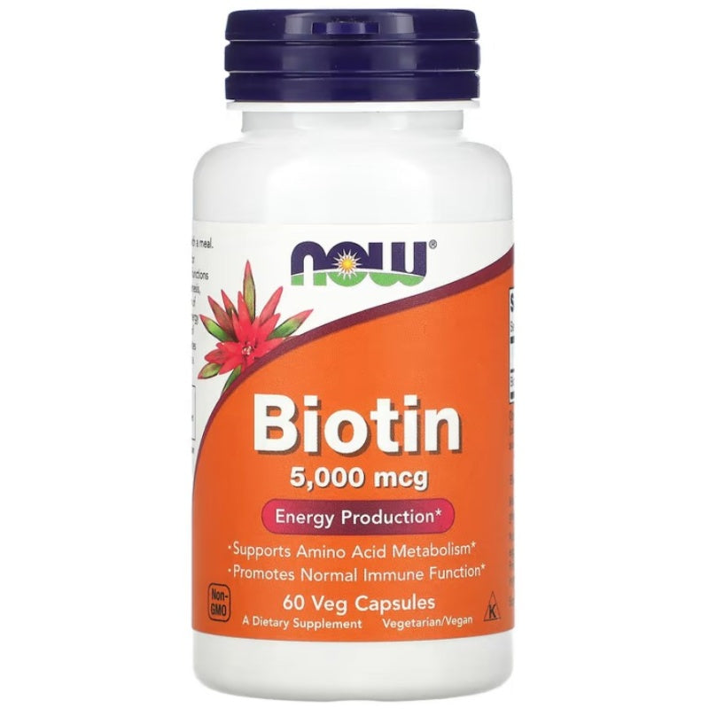 NOW FOODS Biotin, 5000mcg x 60Caps