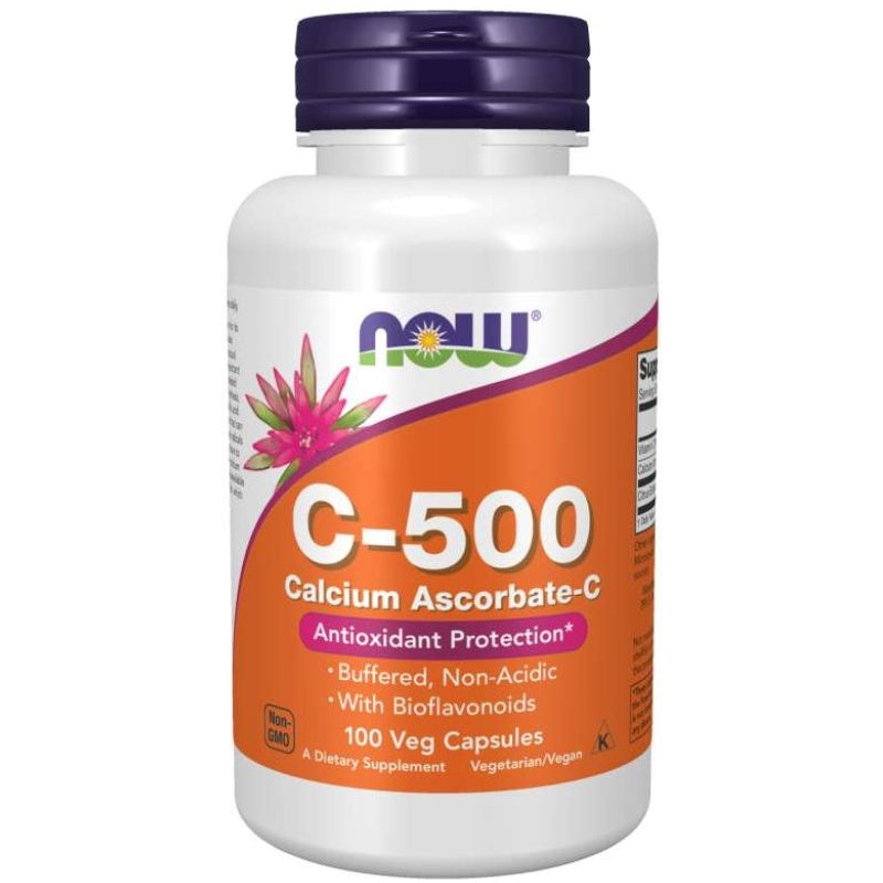 NOW FOODS Vitamin C500 Calcium Ascorbate-C 100vcaps (Acid-free / Ester-c)