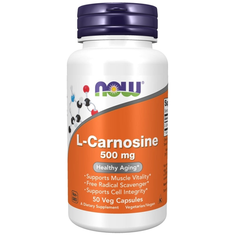 NOW FOODS L-Carnosine 500 mg - 50 vegetabilske kapsler