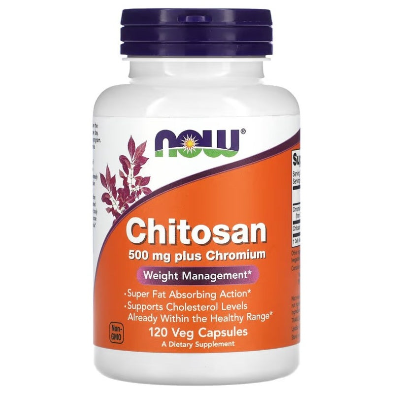 NOW FOODS Chitosan 500mg Plus Chromium - 120 vcaps