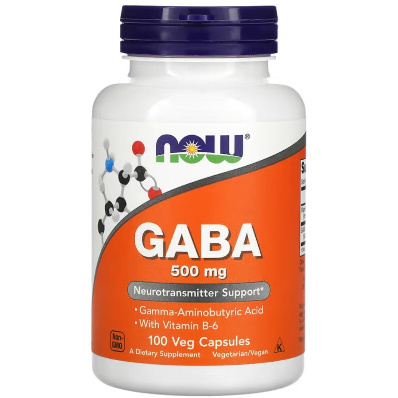 NOW FOODS GABA 500mg med Vitamin B6 - 100 vcaps