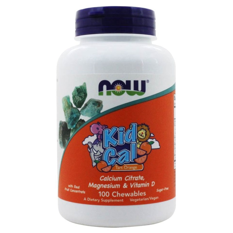 NOW FOODS Kid Cal 100 tyggetabletter syrlig appelsin